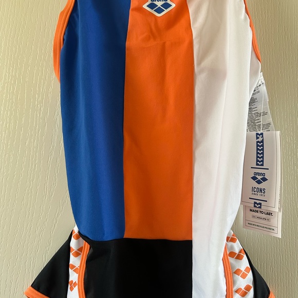 ARENA Performance Icons Panel Women's Swimsuit Super FlT Back 38 NWT - Picture 4 of 7